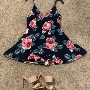 Floral dress w/ built in shorts NWT